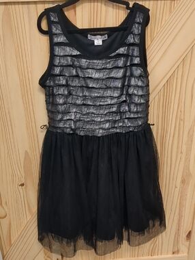 Knitworks Black Ruffle Tulle Dress